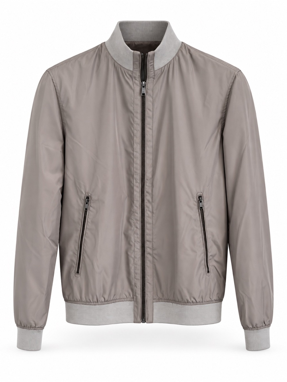 Zara Men's Bomber Jacket in Taupe Gray